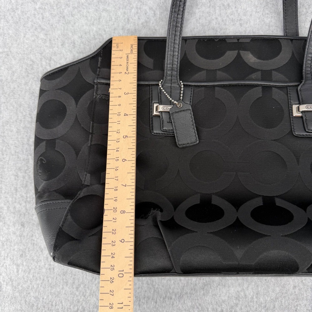 Coach Taylor Op Art Signature Tote Black Jacquard Leather Handbag F25501 - Picture 10 of 10